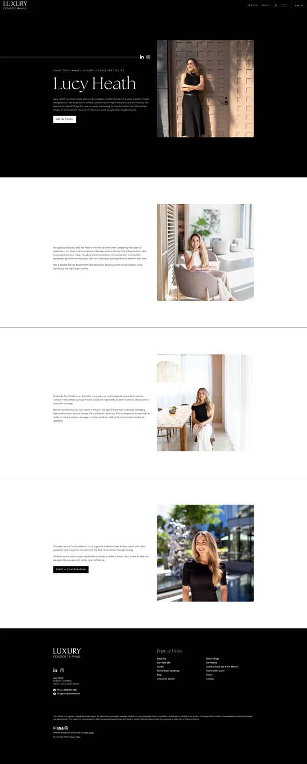 Lucy Heath agent page on Luxury Condos HI